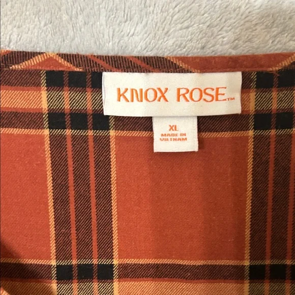 Knox Rose Women’s Plaid V-Neck Bishop Sleeve A-Line Dress-Sizes Xl - Picture 3 of 8